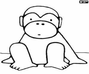 Omalovánka Malé opice sedící v zemi