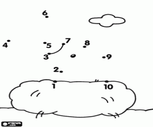 Omalovánka Malý pták v hnízdě, tečka tečka