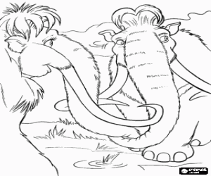 Omalovánka Mamuti Manny a Ellie