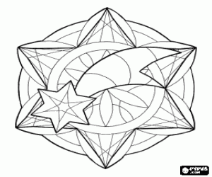 Omalovánka Mandaly s vánoční hvězdou