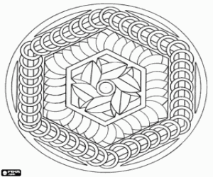 Omalovánka Mandaly s šestihrany