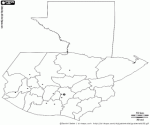 Omalovánka Mapa Guatemaly