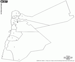 Omalovánka Mapa Jordánsko