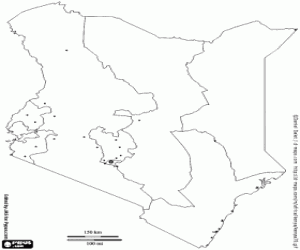 Omalovánka Mapa Keni