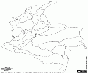 Omalovánka Mapa Kolumbie