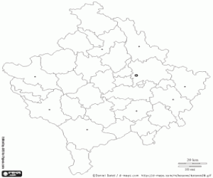 Omalovánka Mapa Kosovo