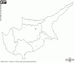 Omalovánka Mapa Kypru