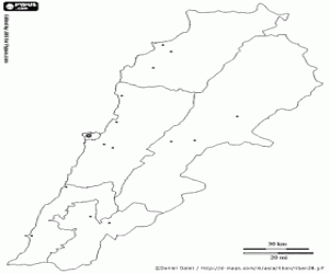 Omalovánka Mapa Libanonu