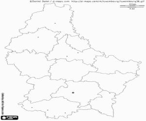 Omalovánka Mapa Lucemburska