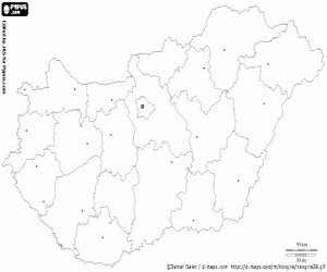 Omalovánka Mapa Maďarsko