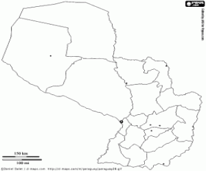 Omalovánka Mapa Paraguay