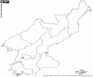 Omalovánka Mapa Severní Korea