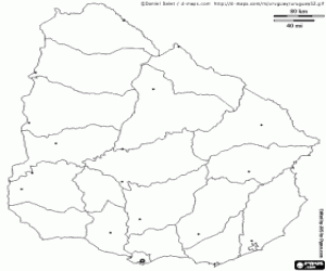 Omalovánka Mapa Uruguay