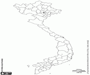 Omalovánka Mapa Vietnamu