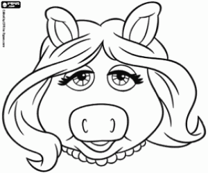 Omalovánka Maska Miss Piggy