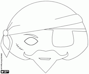 Omalovánka Maska pirát s šátkem