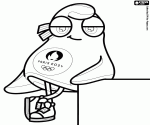 Omalovánka Maskot olympijského Phryge, Paříž 2024