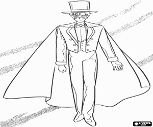 Omalovánka Maskovaný hrdina Tuxedo Mask