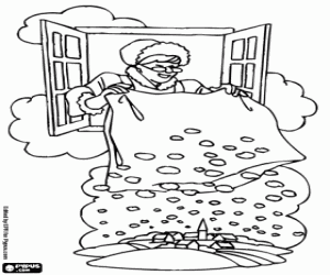 Omalovánka Matka Holle, německý bajka charakter