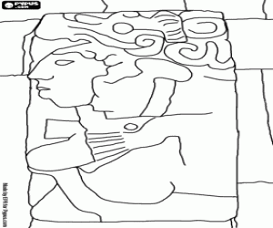 Omalovánka Mayské reliéf, Palenque, Mexiko