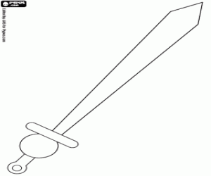 Omalovánka Meč, středověká zbraň