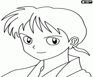 Omalovánka Miroku, znak Inuyasha