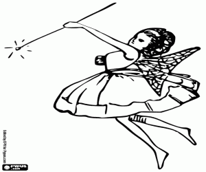 Omalovánka Mladá víla s hůlkou v akci