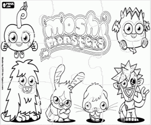 Omalovánka Moshi Monsters puzzle