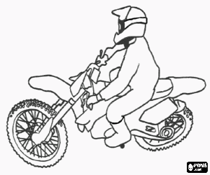 Omalovánka Motocross kolo s pilotem