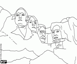 Omalovánka Mount Rushmore v Jižní Dakotě