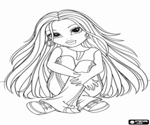 Omalovánka Moxie Girlz sedí na podlaze