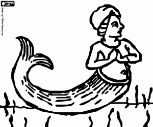 Omalovánka Mořská panna nebo sirény na mořské dno