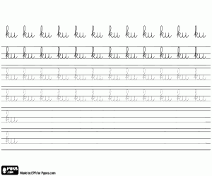 Omalovánka Napište slabika KU