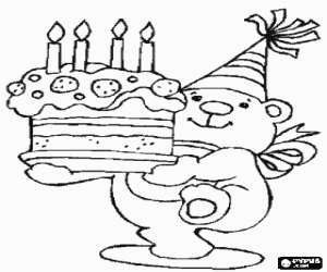 Omalovánka Narozeniny medvídek