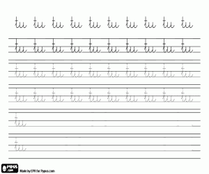 Omalovánka Naučte se psát slabika TU