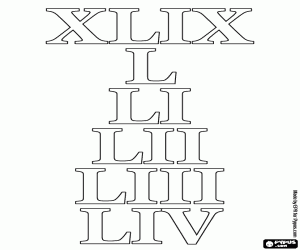 Omalovánka Naučte čísla 49 až 54