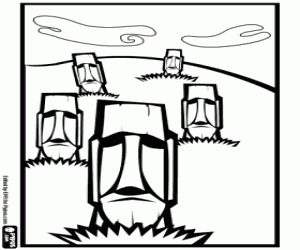 Omalovánka Neúplné moais, Park Rapa Nui