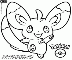 Omalovánka Normální pokemon Minccino