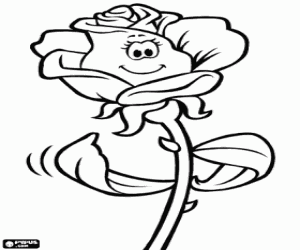 Omalovánka Nádherná růže s trny