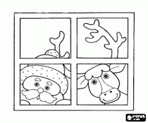 Omalovánka Okno s Santa Claus a soba