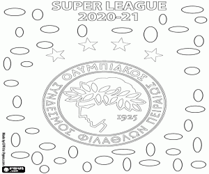 Omalovánka Olympiakos, šampion 2020-2021