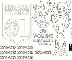 Omalovánka Olympique Lyon, šampion 2021-2022