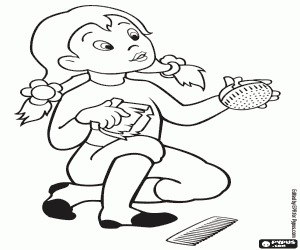 Omalovánka Ona s koňskými kartáči