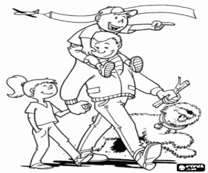 Omalovánka Otec je den v parku