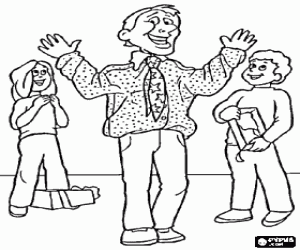 Omalovánka Otec spokojený s darem