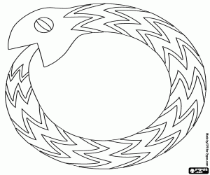 Omalovánka Ouroboros, starověký symbol