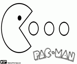 Omalovánka Pac-Man jíst míče s logem