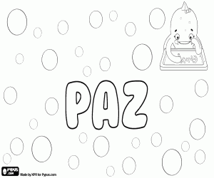 Omalovánka Paz, jméno ve španělštině