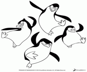 Omalovánka Penguins Madagaskar tance