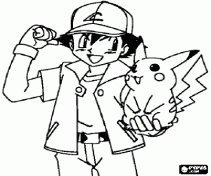 Omalovánka Pikaču a Ash z Pokémon